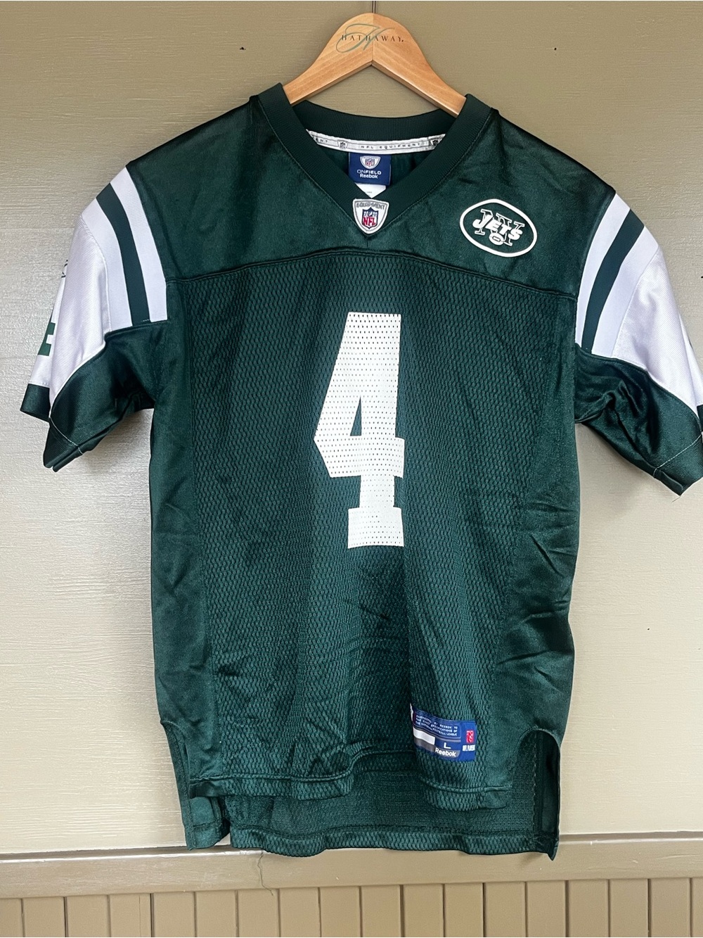 Reebok On Field Brett Favre New York Jets Jersey Large